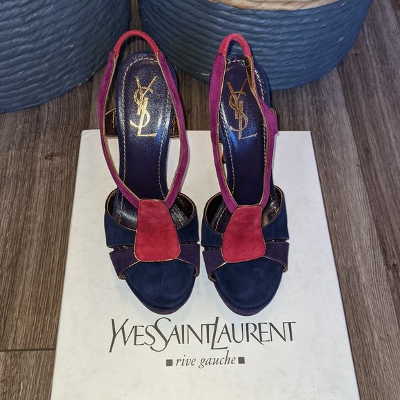 EUC (W36.5) - YSL Tribute 105 Suede Sandal - Picture 4 of 12